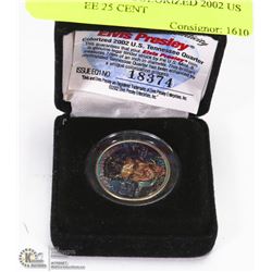 ELVIS PRESLEY COLORIZED 2002 US TENNESEE 25 CENT
