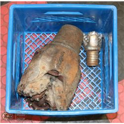 PAIR OF MINING BITS INCL 1 LARGE AND 1 SMALL.