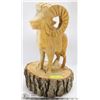 Image 1 : CARVED WOOD RAM/SHEEP BODY ON A BLOCK OF WOOD