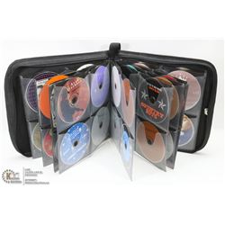 BLACK CD CASE WITH 96 MUSIC CDS -