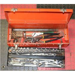 TOOLBOX WITH SOCKET SETS, WRNECHES, VISE GRIPS
