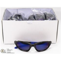 CASE OF DESIGNER SUNGLASSES W/ DARK PURPLE FRAMES
