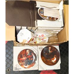 LARGE BOX OF ASSORTED  COLLECTIBLE PLATES WITH