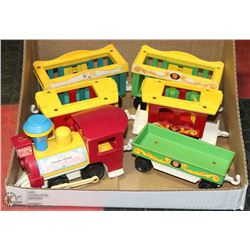 VINTAGE FISHER PRICE TRAIN SET 6PCS.
