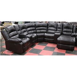 NEW BORDEAU DELUXE RECLINING BLACK LEATHERETTE