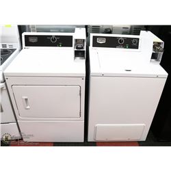 MAYTAG COMMERCIAL COIN OPERATED WASHER DRYER SET