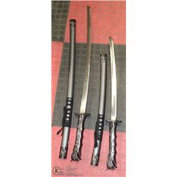 PAIR OF JAPANESE STYLE KATANA SWORDS W/ SHEATHS