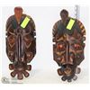 Image 1 : PAIR OF HAND CARVED WALL HANGING TRIBAL FACES
