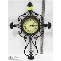 ESTATE WROUGHT IRON JEWELED CROSS