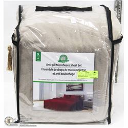 QUEEN SIZE MICRO FLEECE SHEET SET TAUPE COLOR