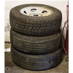 GROUP OF 3 STEEL RIMS MISTACHED WITH MISMATCHED