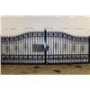 Image 1 : PAIR OF BI-PARTING WROUGHT IRON ACREAGE GATES