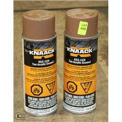 2 CANS OF KNAACK TAN ACRYLIC ENAMEL