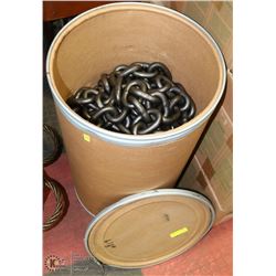 BARREL WITH 3/4"X100' HEAVY DUTY CHAIN
