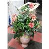 4FT PINK ROSE SILK PLANT WITH DECORATIVE PINK POT.