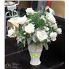 1.5FT WHITE ROSE SILK PLANT WITH POT.