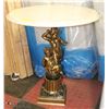 SOLID BRASS CHERUB AND MARBLE TOP TABLE