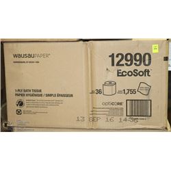 CASE WITH 36 ROLLS ECO SOFT 1 PLY BATH TISSUE