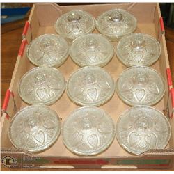 FLAT OF 11 ESTATE CUT GLASS LIDDED DISHES