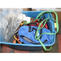 LARGE TOTE OF ASSORTED JUMPER CABLES