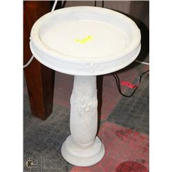 CONCRETE 2 PIECE ACORN  BIRDBATH 16X23 INCHES