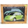 Image 1 : PICTURE OF GREEN VW IN A WOOD FRAME "A BUGS LIFE"