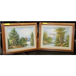 SET OF 2 ESTATE OIL ON CANVAS LANDSCAPE SCENES