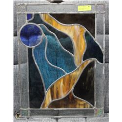 LARGE STAINED LEADED GLASS PICTURE 18"X24"