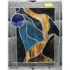 Image 1 : LARGE STAINED LEADED GLASS PICTURE 18"X24"