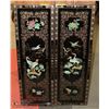 Image 1 : PAIR OF HAND PAINTED DECORATIVE ASIAN WALL PANEL.