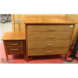 4 DRAWER DRESSER AND MATCHING NITE TABLE