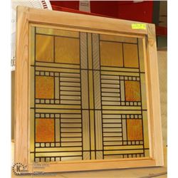 FAUX STAINED GLASS WINDOW 28X28.