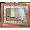 Image 1 : 22"X18" FLOWERED DECORATIVE MIRROR WITH OAK