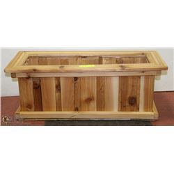 CEDAR STAINED PLANTER 27"X10"X10"H