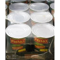 CASE WITH 6 LARGE CANS OF PRIMO TRADITIONAL