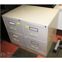 PAIR OF 2 WHITE FILING CABINETS NO KEY UNLOCKED