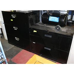BLACK 3 DRAWER SOLD WITH 2 DRAWER FILING CABINET