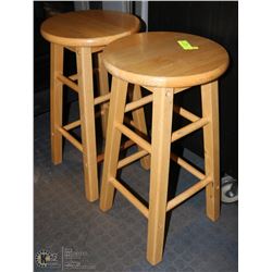 2 WOODEN BAR STOOLS