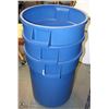 Image 1 : STACK OF 3 BLUE RECYCLING CANS
