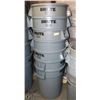 Image 1 : STACK OF 7 RUBBERMAID BRUTE GREY GARBAGE CANS