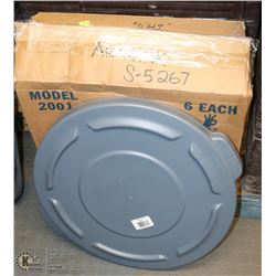 BOX OF 7 COMMERCIAL GARBAGE CAN LIDS