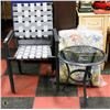 Image 1 : BISTRO CAFE PATIO SET WITH 2 METAL CHAIRS, GLASS