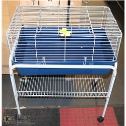 CRITTER CAGE ON BASE WITH SHELF ON CASTORS