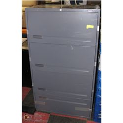 GREY 4 DRAWER FILING CABINET UNLOCKED