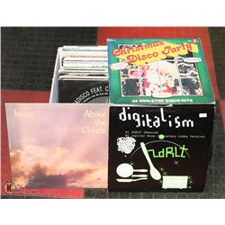 BOX OF LPS INCL MOODY BLUES, RARE DISCO LPS, BIG