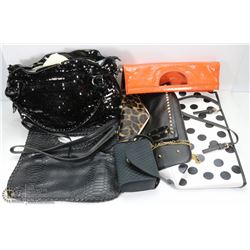 LOT OF 5 NEW ASSORTED PURSES AND BAGS