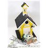 Image 1 : YELLOW BIRD HOUSE WITH MINI BIRDHOUSE CHIMES