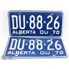 Image 1 : LOT OF TWO 1970 ALBERTA UNUSED LICENSE PLATES.