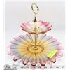 Image 1 : PINK CARNIVAL GLASS SERVER