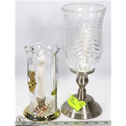 2 CRYSTAL CANDLE HOLDERS